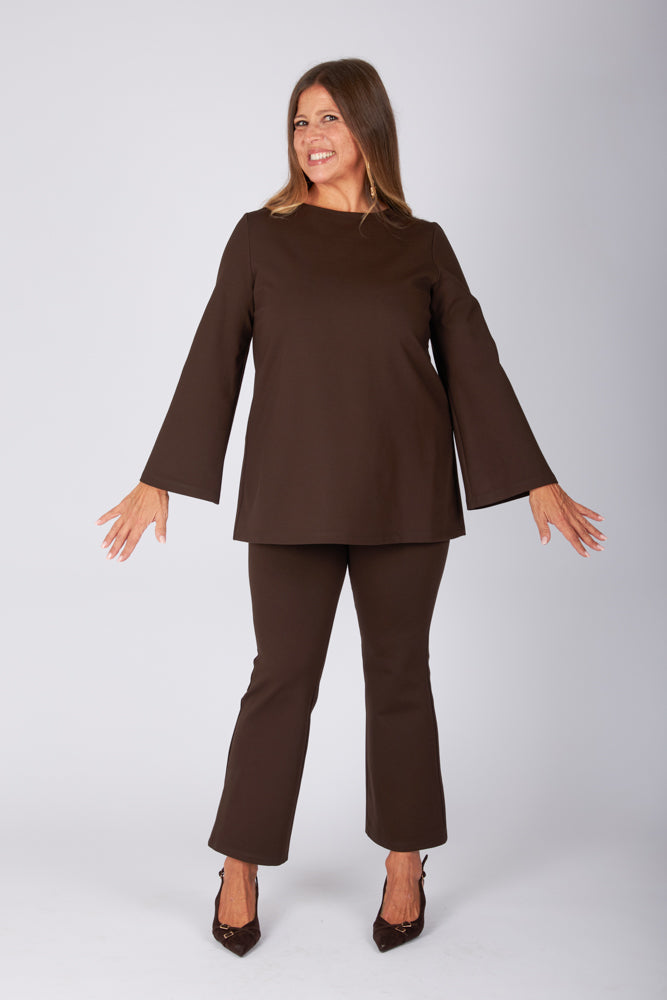 Maglia Stella punto milano cioccolato