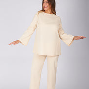 Maglia Stella scuba crepe écru