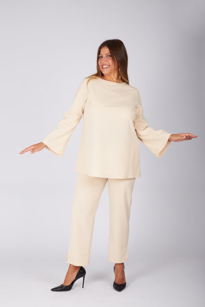 Maglia Stella scuba crepe écru