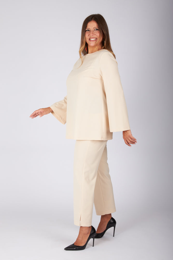 Maglia Stella scuba crepe écru