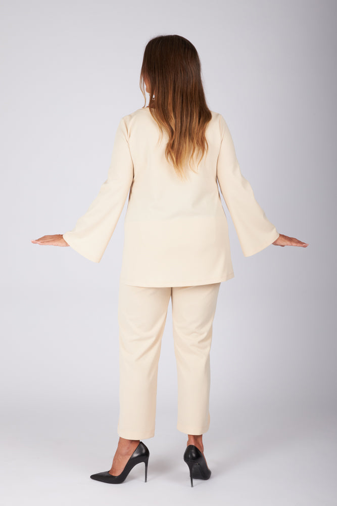 Maglia Stella scuba crepe écru
