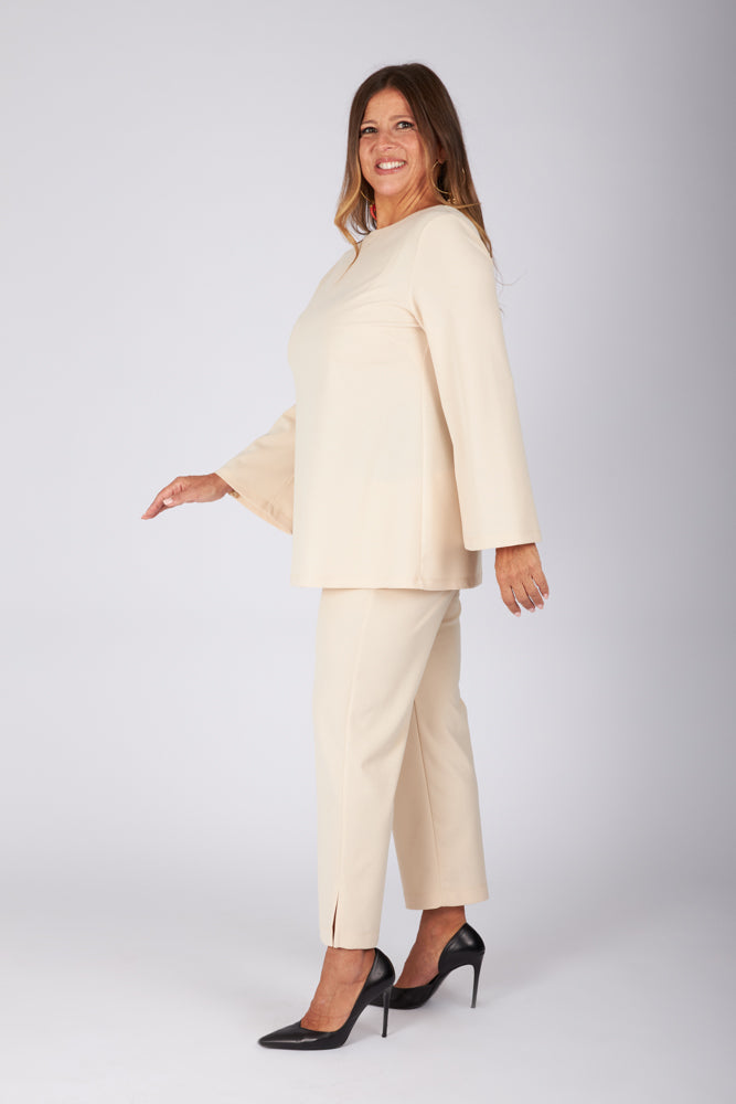 Maglia Stella scuba crepe écru
