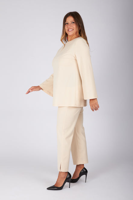 Maglia Stella scuba crepe écru