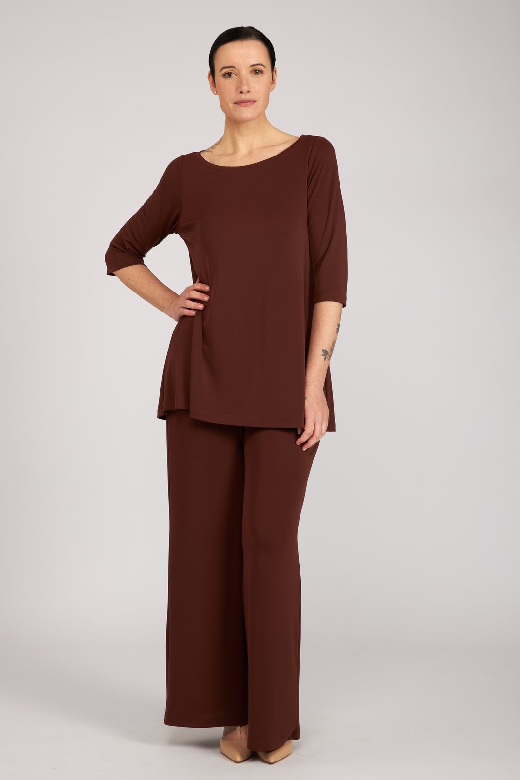 Maglia Thea fluida cioccolato