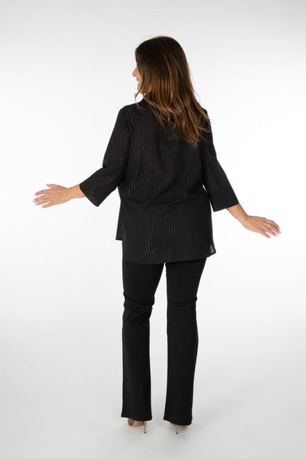 Camicia Milano nero riga lurex