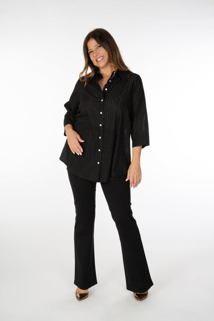 Camicia Milano nero riga lurex
