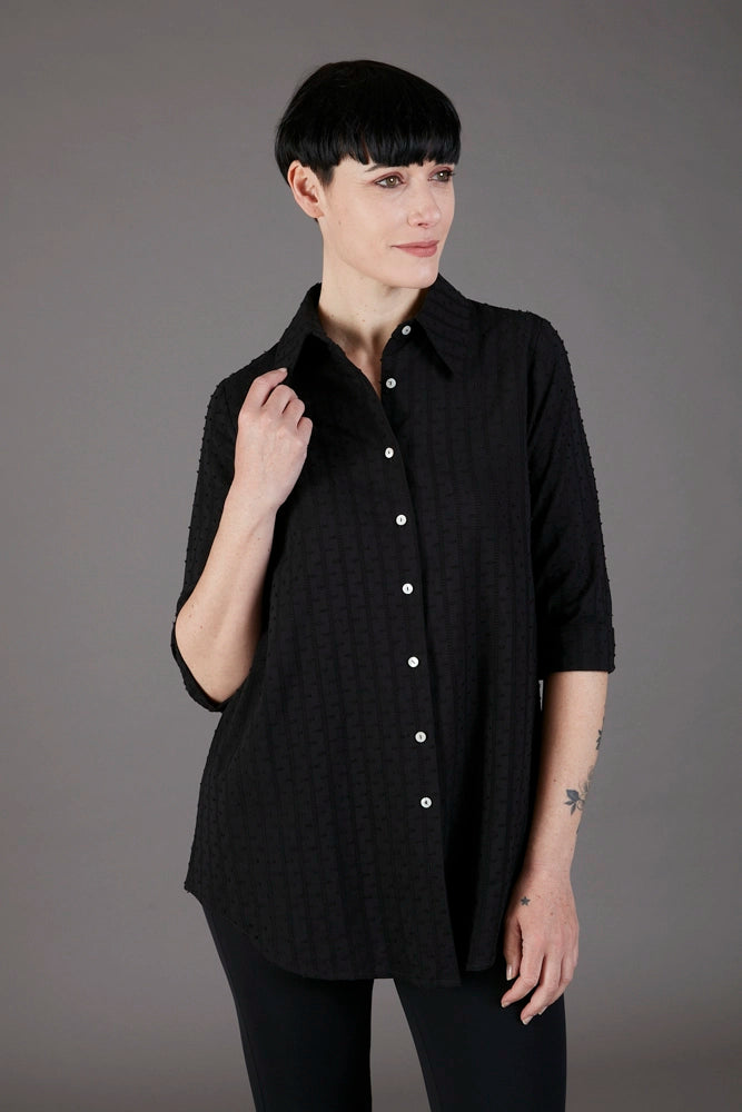 Camicia Milano in plumetil nero