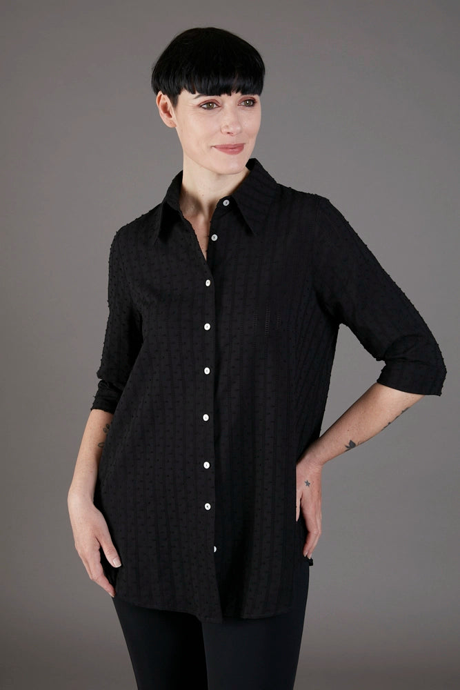 Camicia Milano in plumetil nero