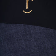 Panta Jackie cotone blu delavè con baschina
