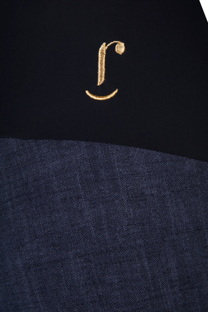 Panta Jackie cotone blu delavè con baschina