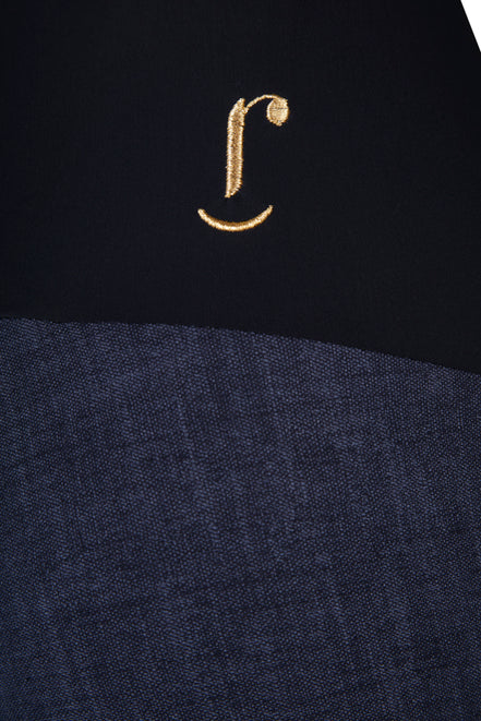 Panta Jackie cotone blu delavè con baschina