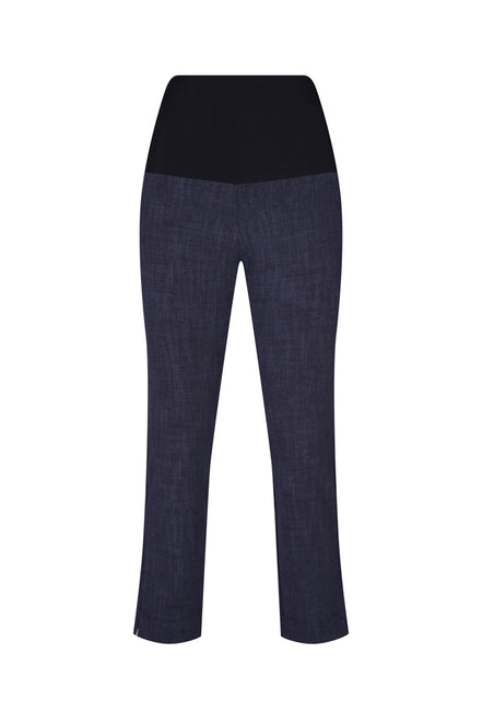 Panta Jackie cotone blu delavè con baschina
