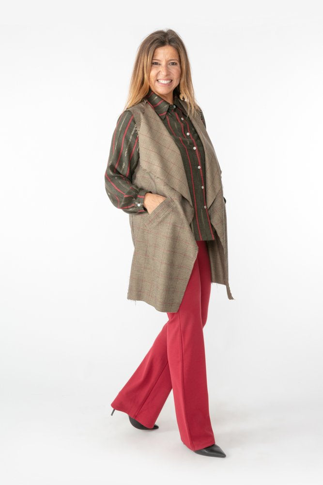 Panta Milano lungo rosso con baschina