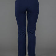 Audrey Trousers in Blue Cotton with Baschina Waistband