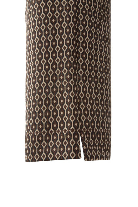 Panta Audrey Jacquard marrone con baschina