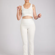 Panta Audrey punto milano cotone bianco