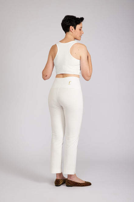 Panta Audrey punto milano cotone bianco