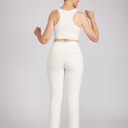 Panta Audrey punto milano cotone bianco
