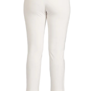 Panta Audrey punto milano cotone bianco
