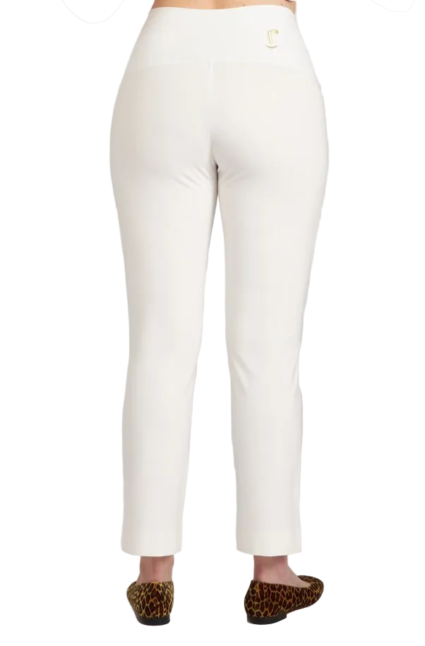 Panta Audrey punto milano cotone bianco