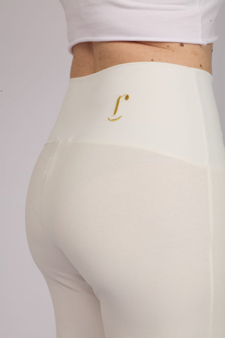 Panta Audrey punto milano cotone bianco
