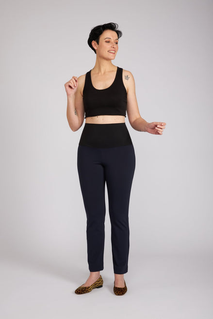 Panta Audrey punto milano cotone navy