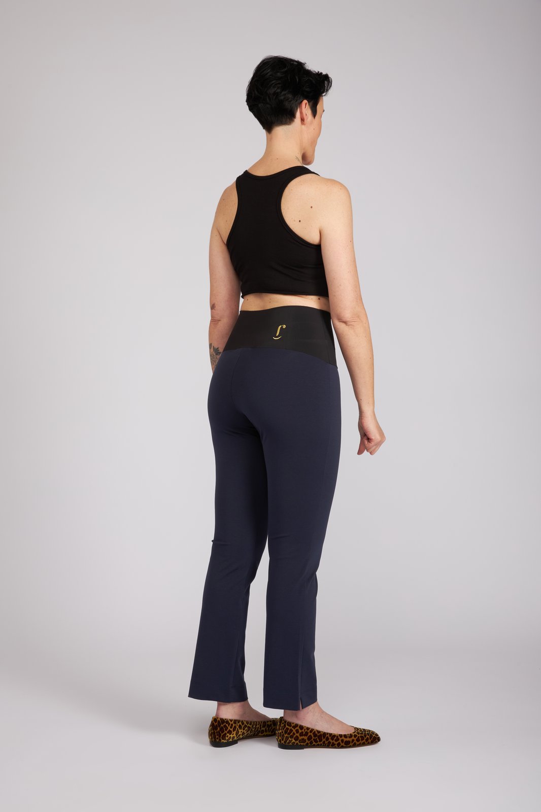 Panta Audrey punto milano cotone navy
