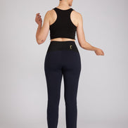 Panta Audrey punto milano cotone navy