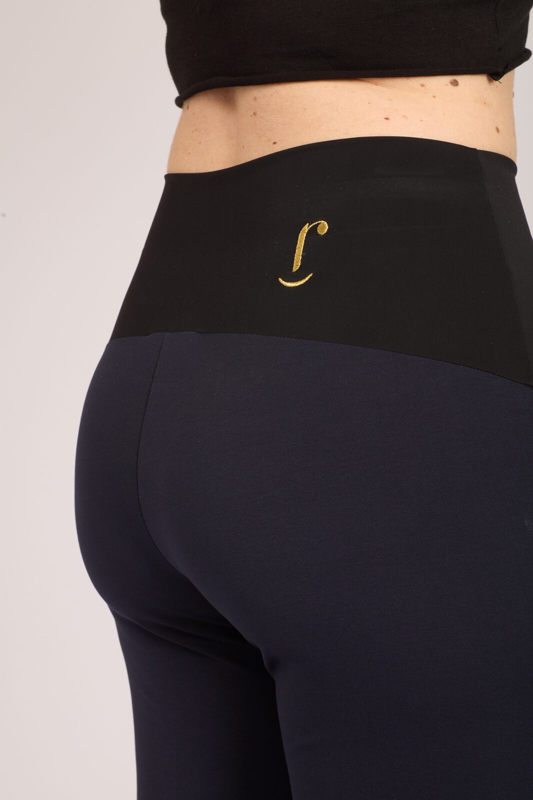 Panta Audrey punto milano cotone navy