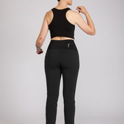 Panta Audrey punto milano cotone nero