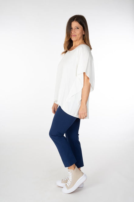 Panta BB cotone blu chiaro con baschina