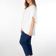 Panta BB cotone blu chiaro con baschina