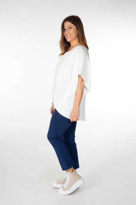 Panta BB cotone blu chiaro con baschina