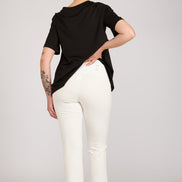 Panta BB in punto milano cotone bianco