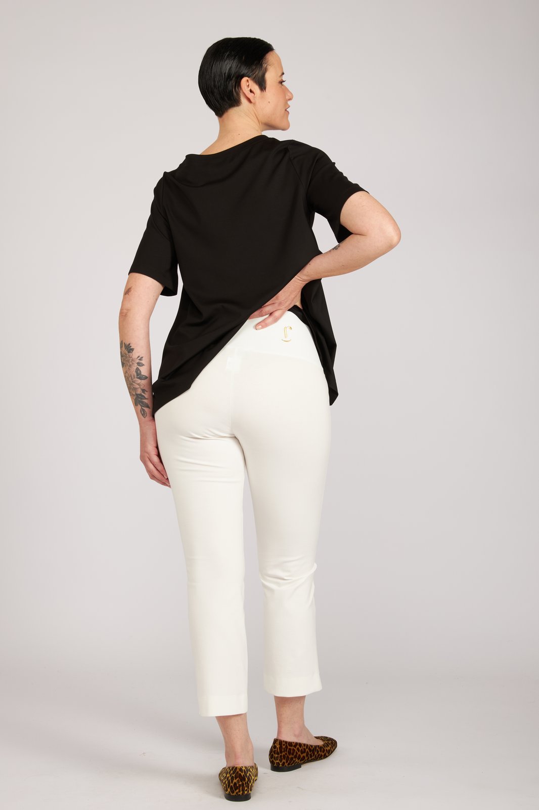 Panta BB in punto milano cotone bianco