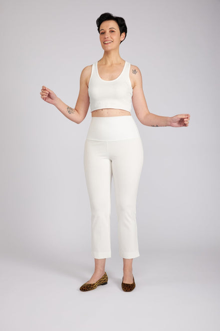 Panta BB in punto milano cotone bianco