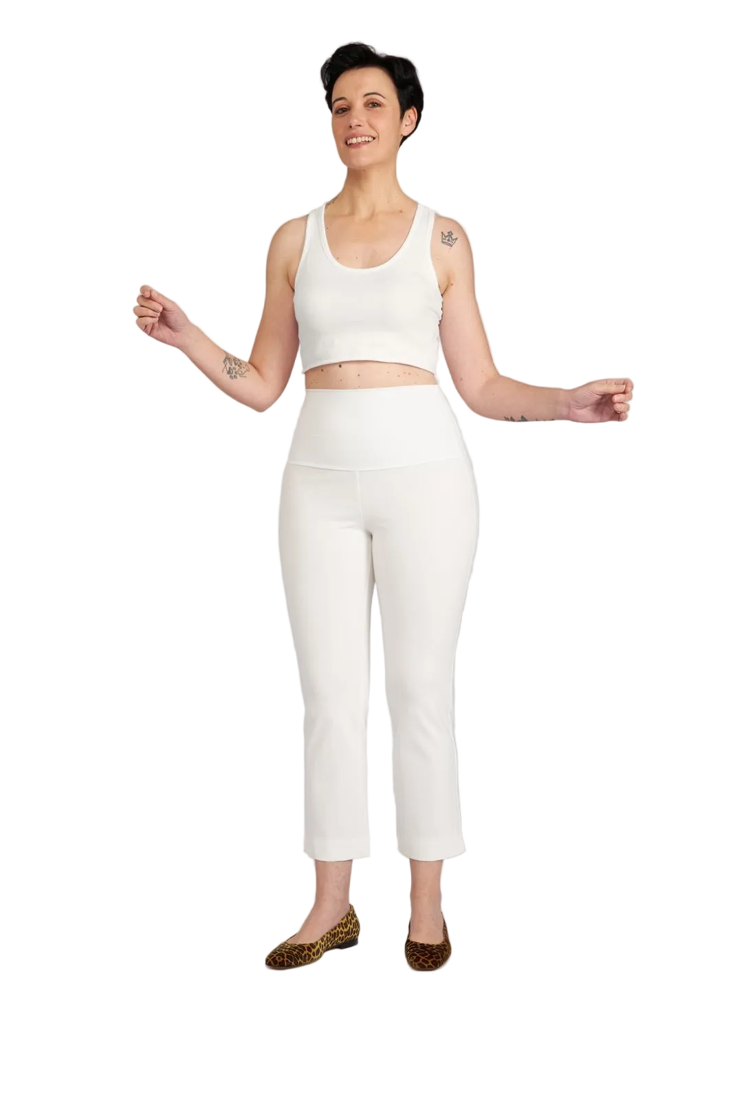 Panta BB in punto milano cotone bianco
