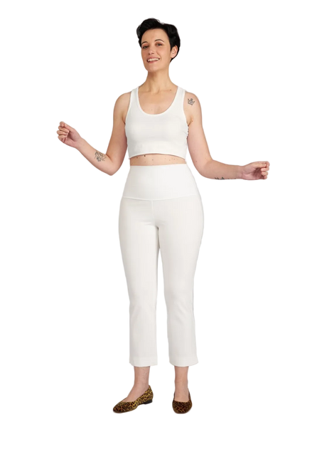 Panta BB in punto milano cotone bianco