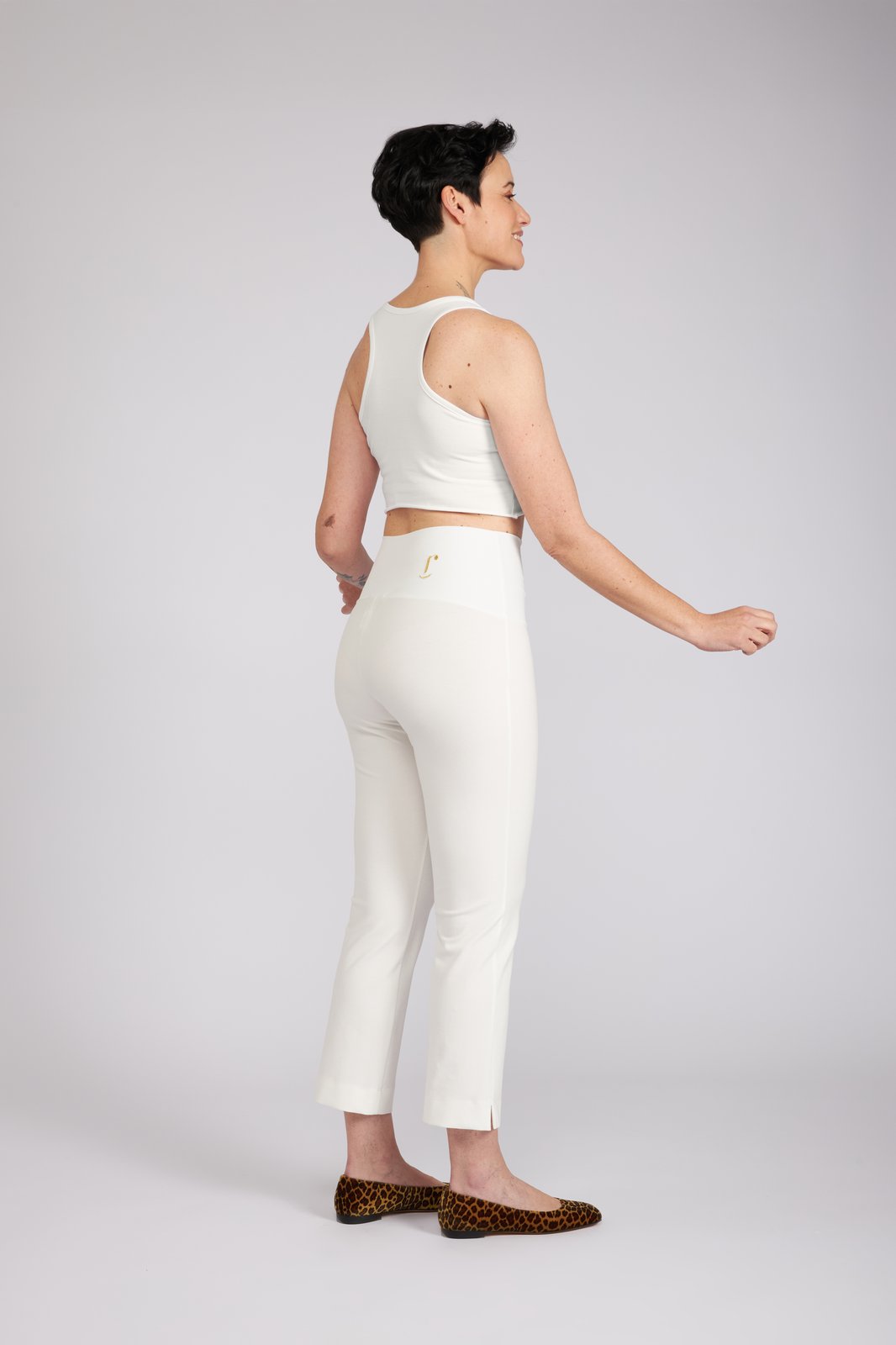 Panta BB in punto milano cotone bianco