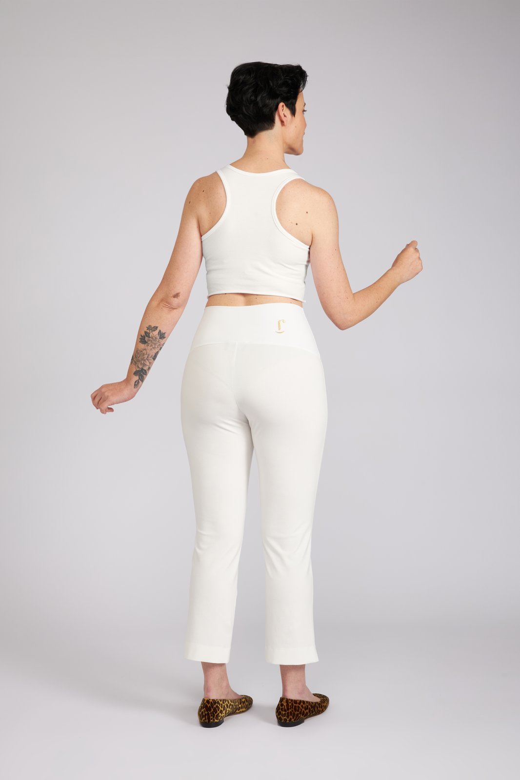Panta BB in punto milano cotone bianco
