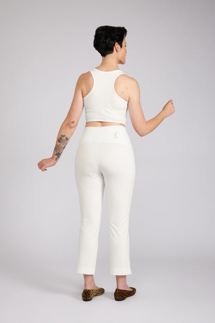 Panta BB in punto milano cotone bianco
