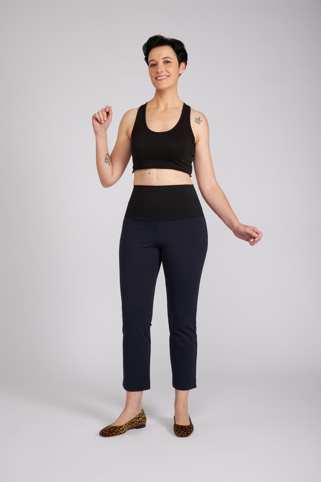 Panta BB in punto milano cotone navy