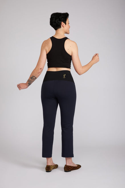 Panta BB in punto milano cotone navy