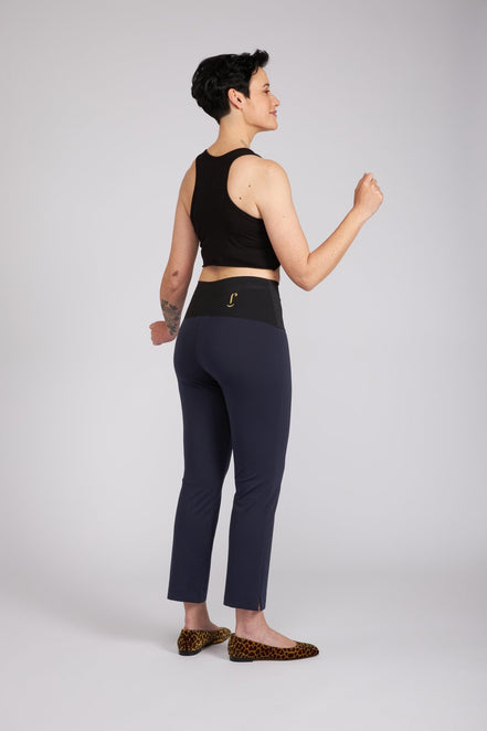 Panta BB in punto milano cotone navy