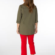 BB Trousers in Red Cotton with Baschina Waistband