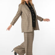 Panta Firenze in principe di galles beige e nero con baschina