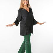 Panta Milano lurex verde con baschina