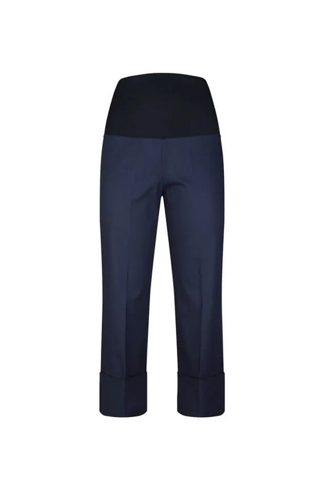 Panta Havana cotone navy con baschina