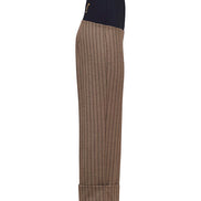 Panta Havana gessato marrone con baschina