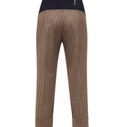 Panta Havana gessato marrone con baschina